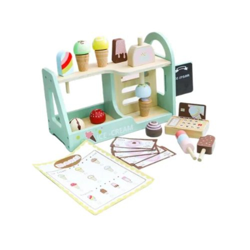 JUEGO HELADERIA DE MADERA CON ACCESORIOS Juego Heladeria De Madera Con Accesorios
