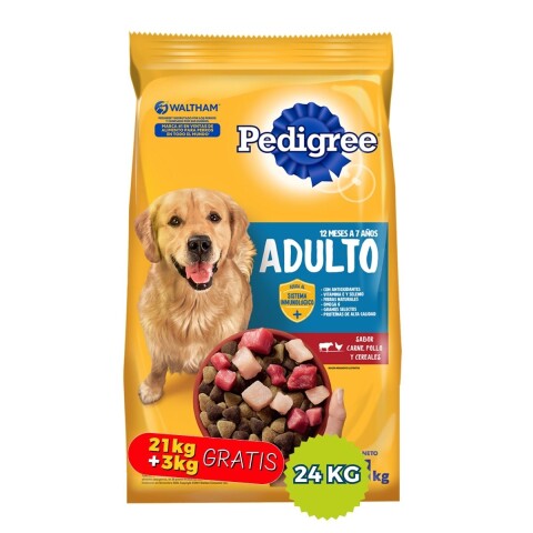PEDIGREE PERROS ADULTOS 21 KG + 3 KG DE REGALO