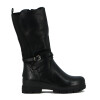 Darkness Bota De Dama Caña Media C/ Dos Tiras Cruzadas Y Hebilla - Negro Negro