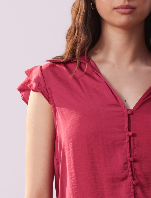 Camisa Saten FUCSIA