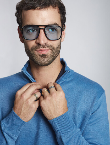 Remera melange blue