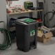 Tarro de residuos con ruedas pedal 60 lts VERDE