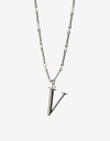 Collares Largos Metal Collar Largo Inicial V - Plateado Rodio