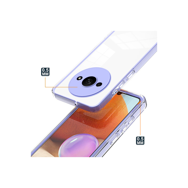 Protector Xiaomi Redmi A3 bordes color púrpura Protector Xiaomi Redmi A3 Bordes Color Púrpura