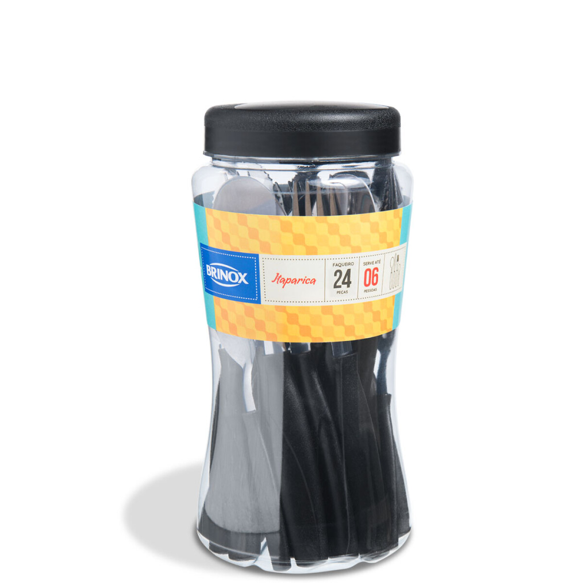 Juego De Cubiertos Itaparica 24Pzas Negro Brinox 