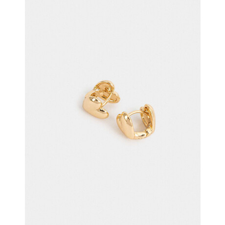 Aros Doble Corazón Dorado