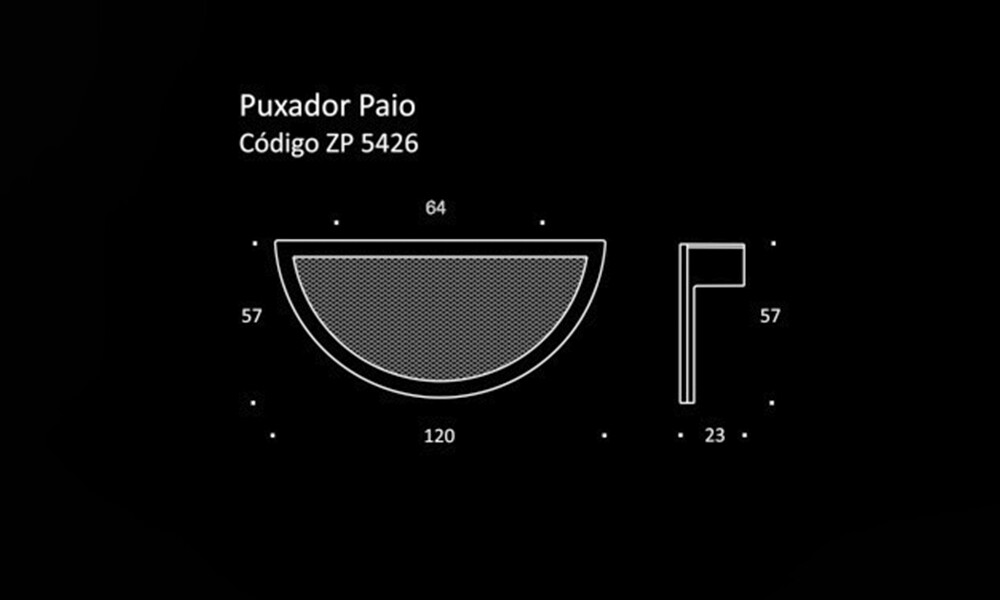 Tirador semi círculo PAIO 120-d