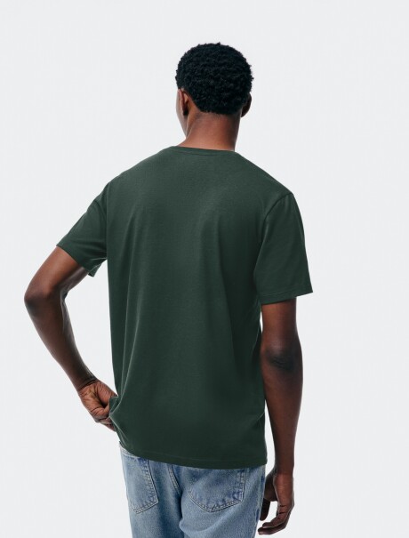 CAMISETA BÁSICA WORLD CUELLO EN V VERDE