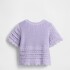 COTTON SS MIXED STITCH SWEATER ORCHID 207