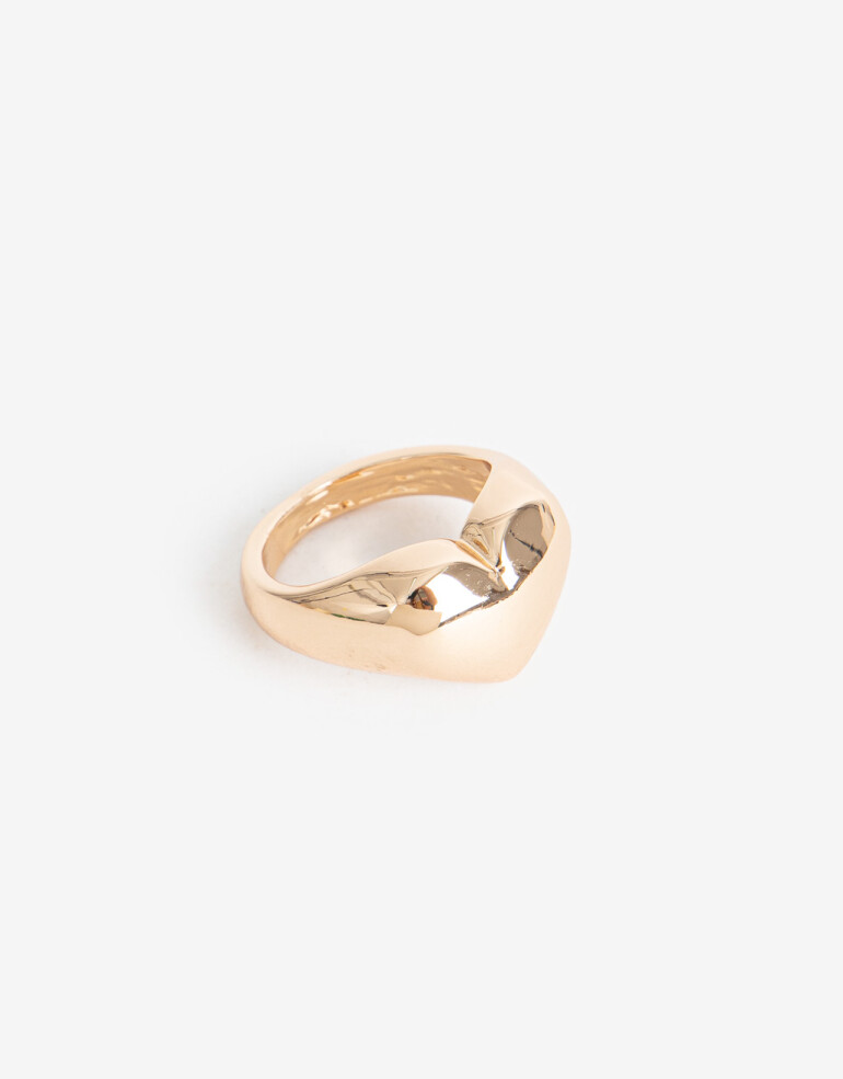 Anillos Medianos y Grandes Metal Anillo Metal Corazón - Dorado