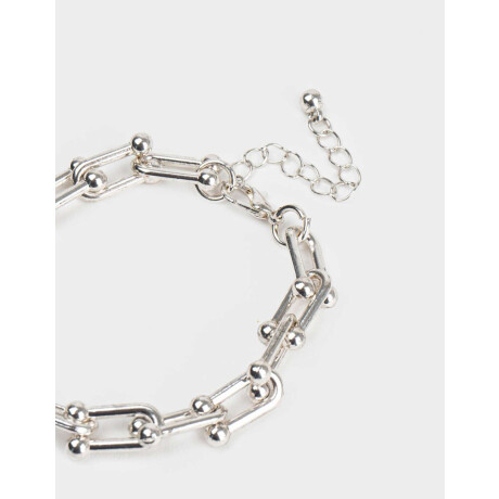 Pulsera Bañada En Plata Plateado