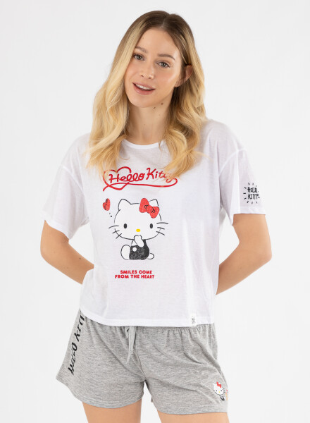 Pijama 1 hello kitty Gris melange