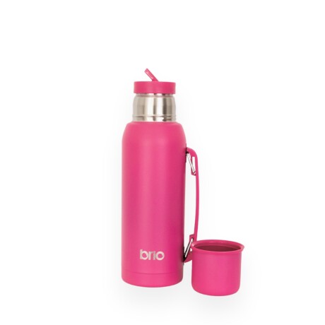 Set De Termo 1 Litro Y Mate Diseño Clásico brio Acero Inox Frambuesa