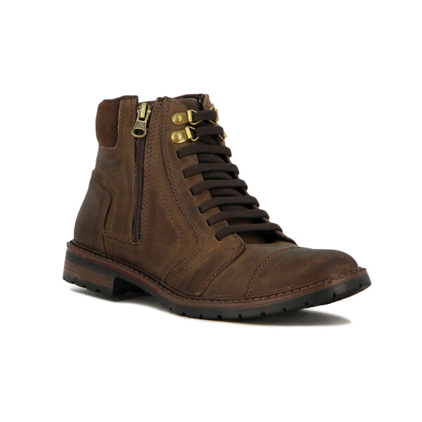 Starsax Botin Acordonado C/cierre Cafe