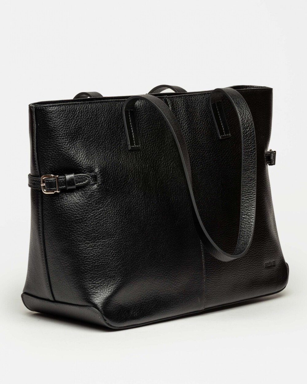 Bolso Sophie en cuero curtido natural Negro