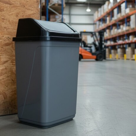 Tarro de residuos 50L con tapa vaivén GRIS