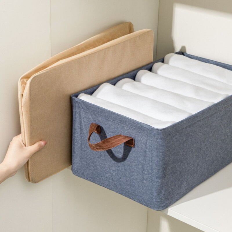 Organizador Plegable Con Estructura Metálica Almacenar Color Beige Organizador Plegable Con Estructura Metálica Almacenar Color Beige