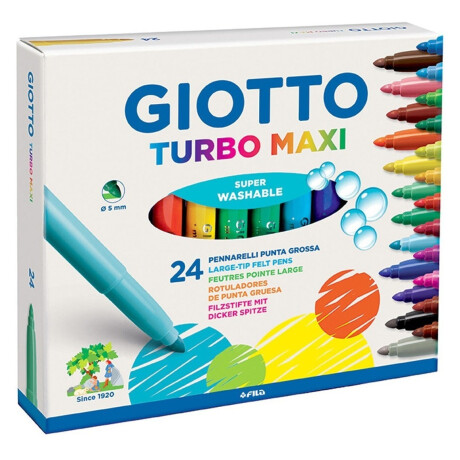 Marcadores Giotto 24 Colores Drypen Lavable No Tóxico Marcadores Giotto 24 Colores Drypen Lavable No Tóxico