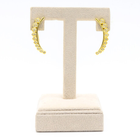 Trepadoras de plata 925 con baño de oro amarillo y circonias. Trepadoras de plata 925 con baño de oro amarillo y circonias.