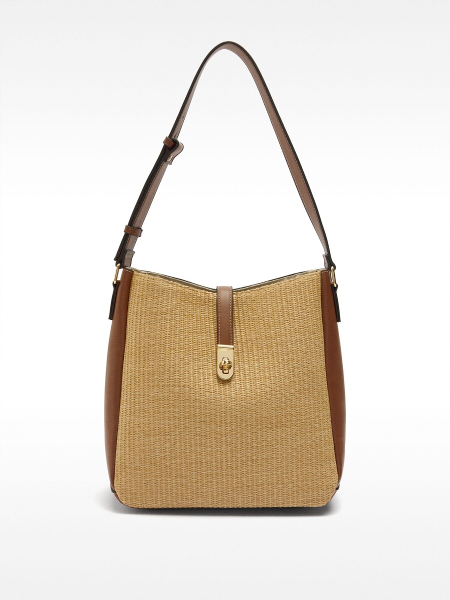 Bolso De Hombro Efecto Rafia natural