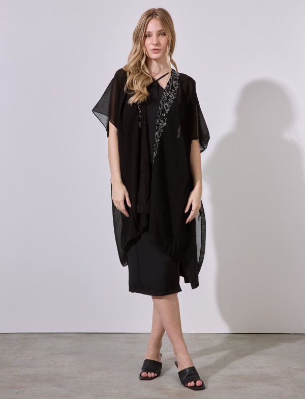 Kimono Brillos NEGRO/PLATEADO