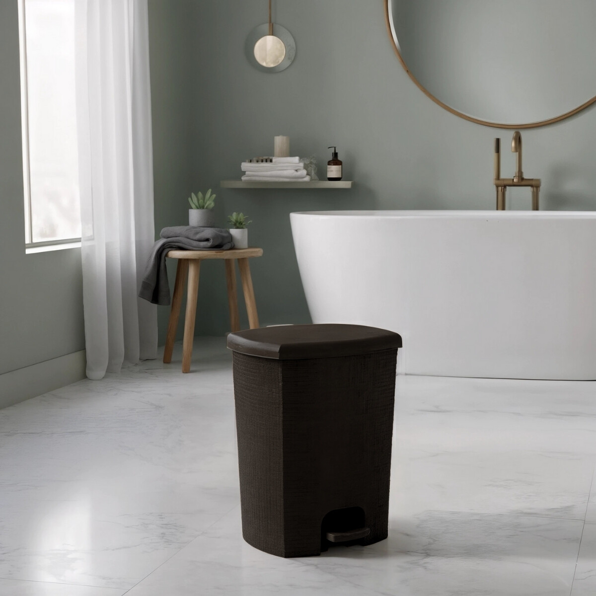 Tarro de residuos con pedal 14,5 lts - TABACO 