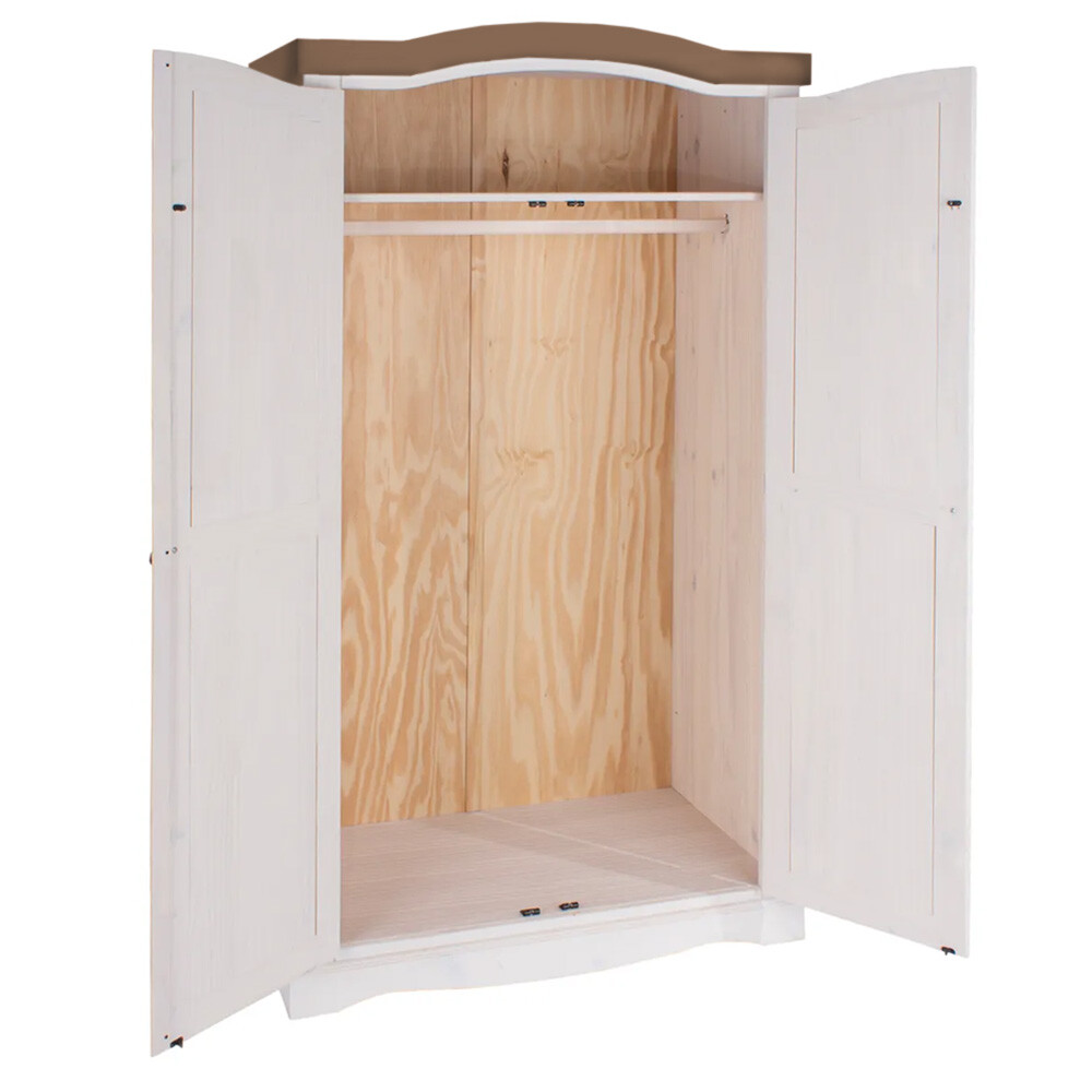 Ropero 2 puertas - Madera maciza / Línea Mexicana Blanco