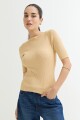 Sweater cuello bote KHAKI