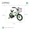 Bicicleta Rodado 14 Con Canasto Y Caramañola Niño Niña Lumax Verde