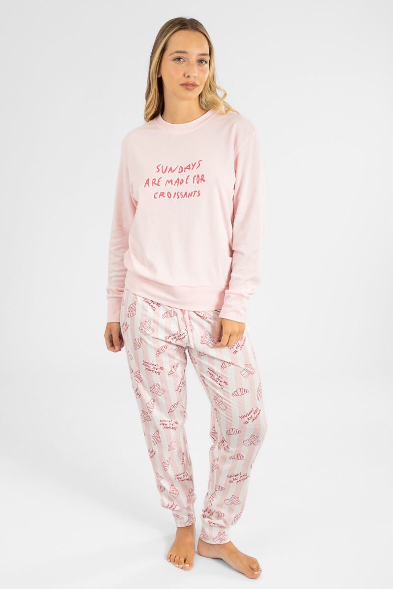 Pijama croissants - Rosado 