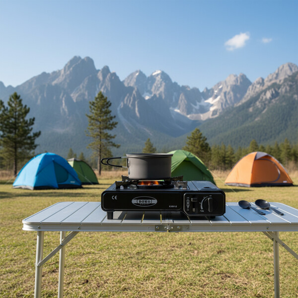 Anafe Cocina Portatil Parrilla Quemador A Gas Cocina Camping Color Negro