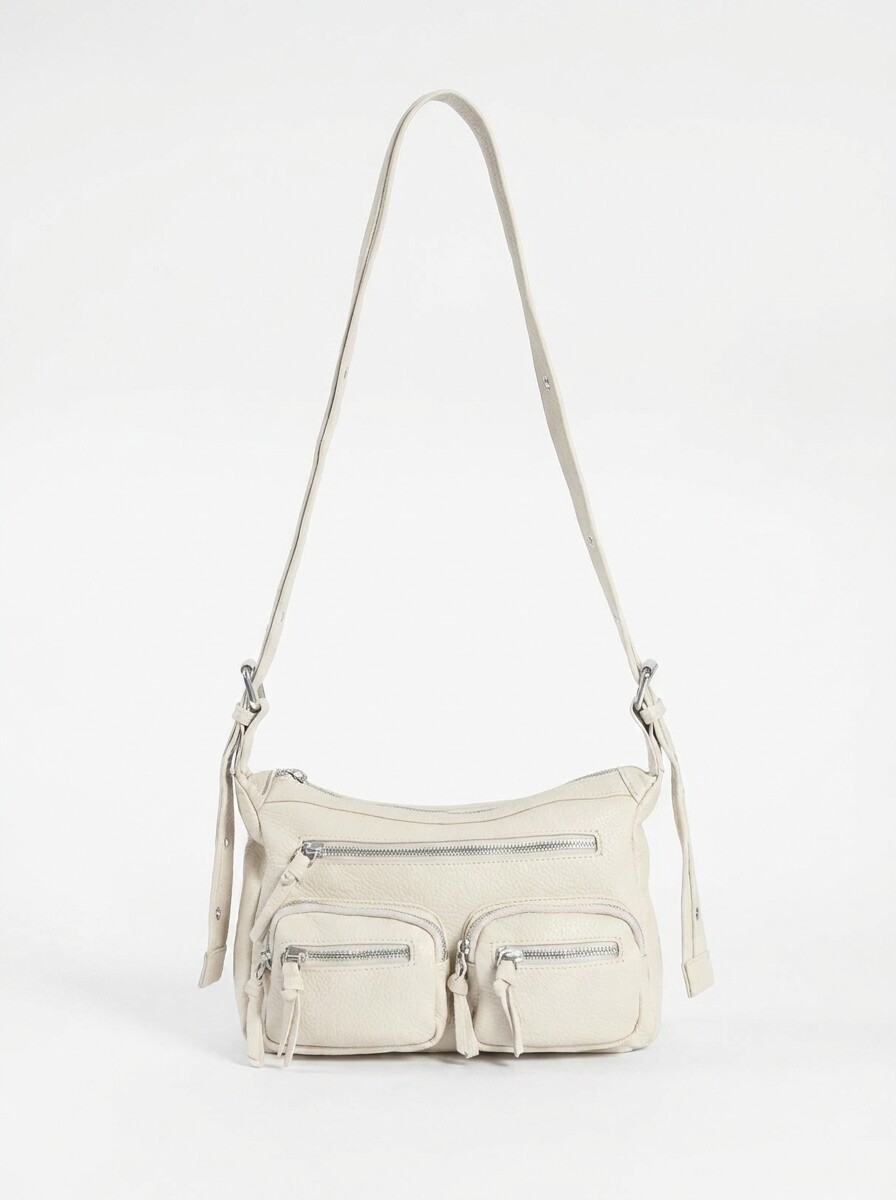 Bandolera doble bolsillo - crudo 