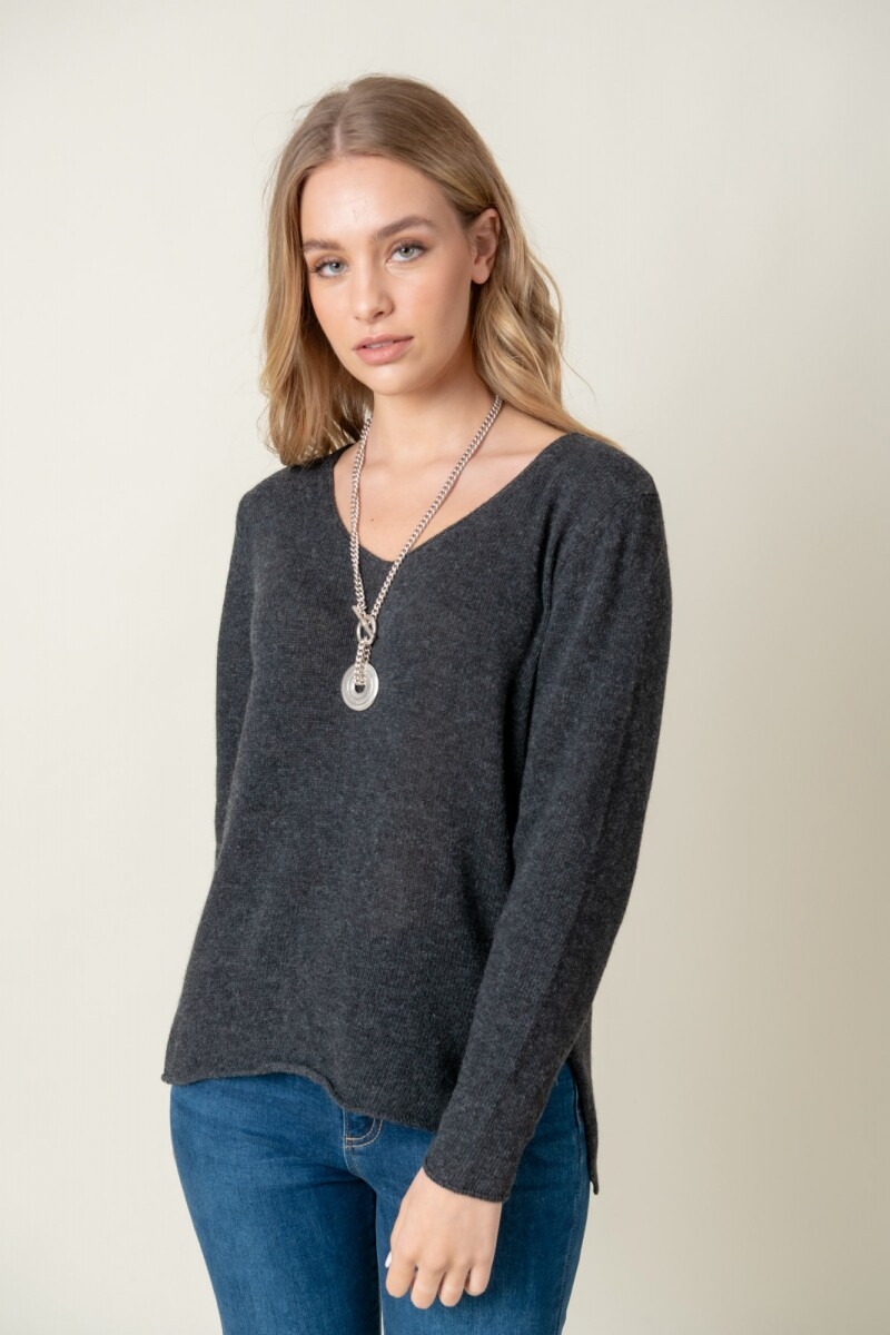 Sweater lana liso - Gris 