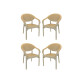 Set x4 Sillas con apoya brazos BEIGE