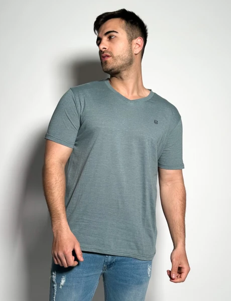Remera lisa escote V Vex Forest