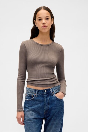 Remera Rib Manga Larga Mujer Plymouth Rock