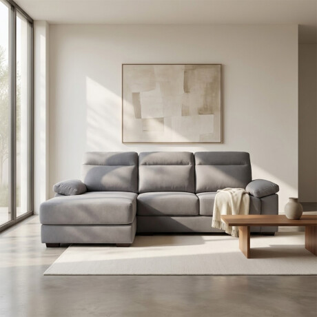 Rinconera Owen - Tela Microfibra - Chaise izquierdo 12091 (Gris)