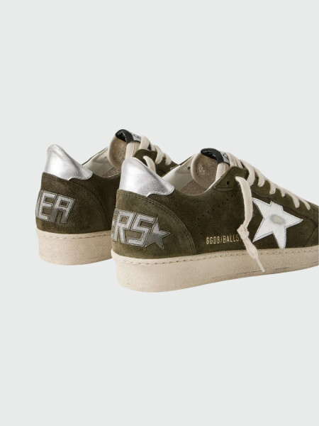 Golden Goose-Championes de gamuza acordonados, Ball star Verde