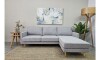 Sofa con Chaise PRADA Light Grey Tela Rústica