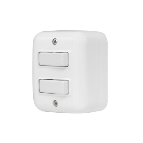 Caja exterior con 2 unipolares 10A blanco, Vulcano M41122