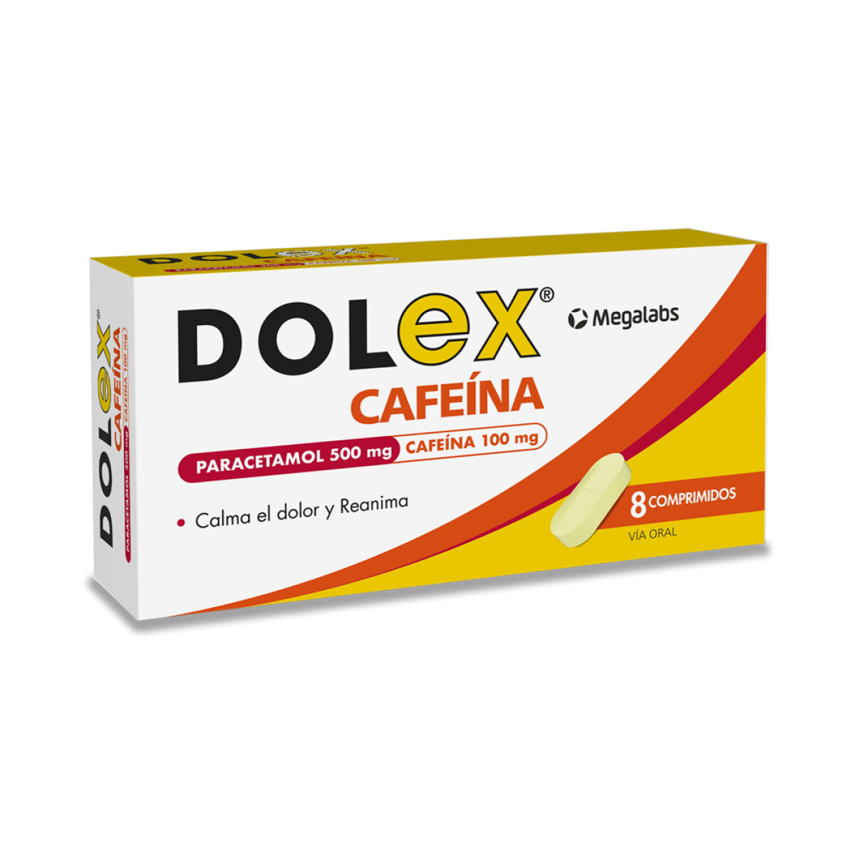 Dolex Cafeína 8 Comprimidos | Analgésico con Estimulante para Energía y Alivio 