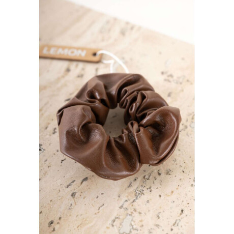 Scrunchie Cuero Vegano Whisky