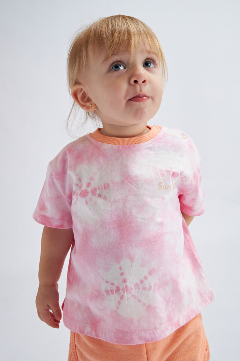 Camiseta manga corta Tye Dye Rosa