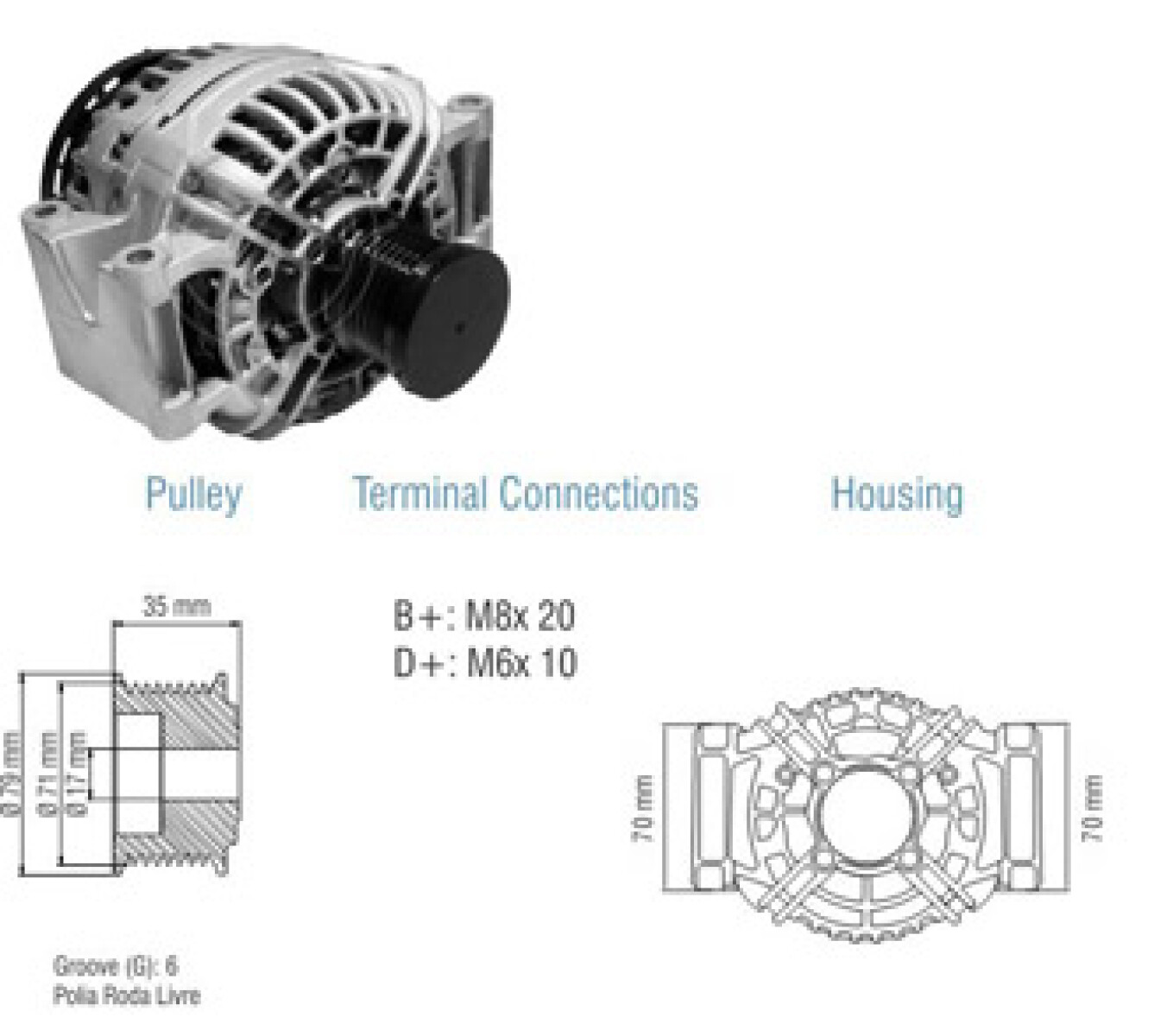 ALTERNADOR MERCEDES BENZ SPRINTER 311 313 411 413 416 616 CDI 12V 120A BOSC ZM 