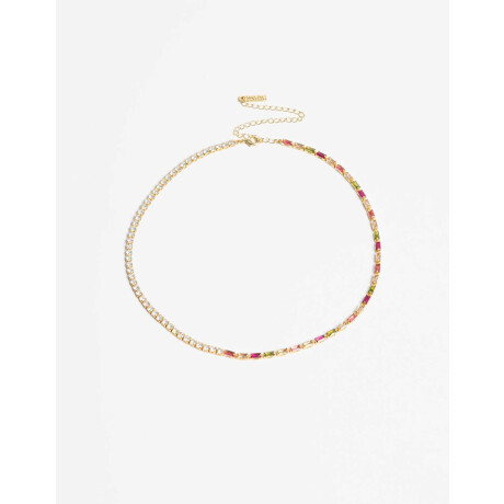 Collar Con Cubic Zirconia Dorado