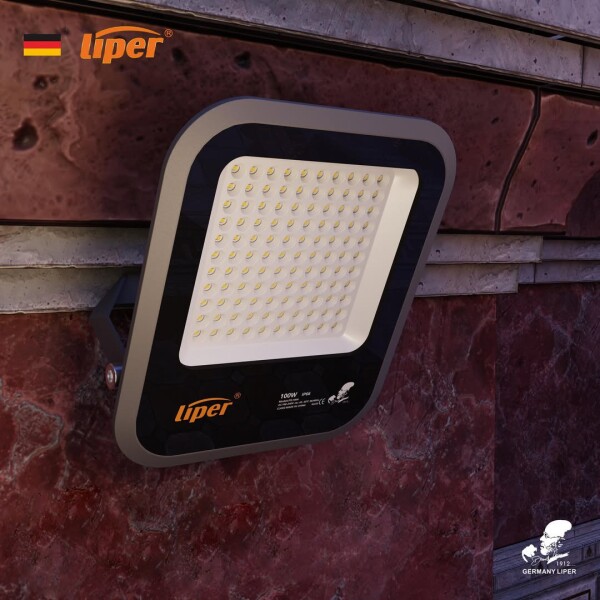 Foco 50W Liper Reflector Exteriores Interiores Luz Fria IP66 Variante Color Negro