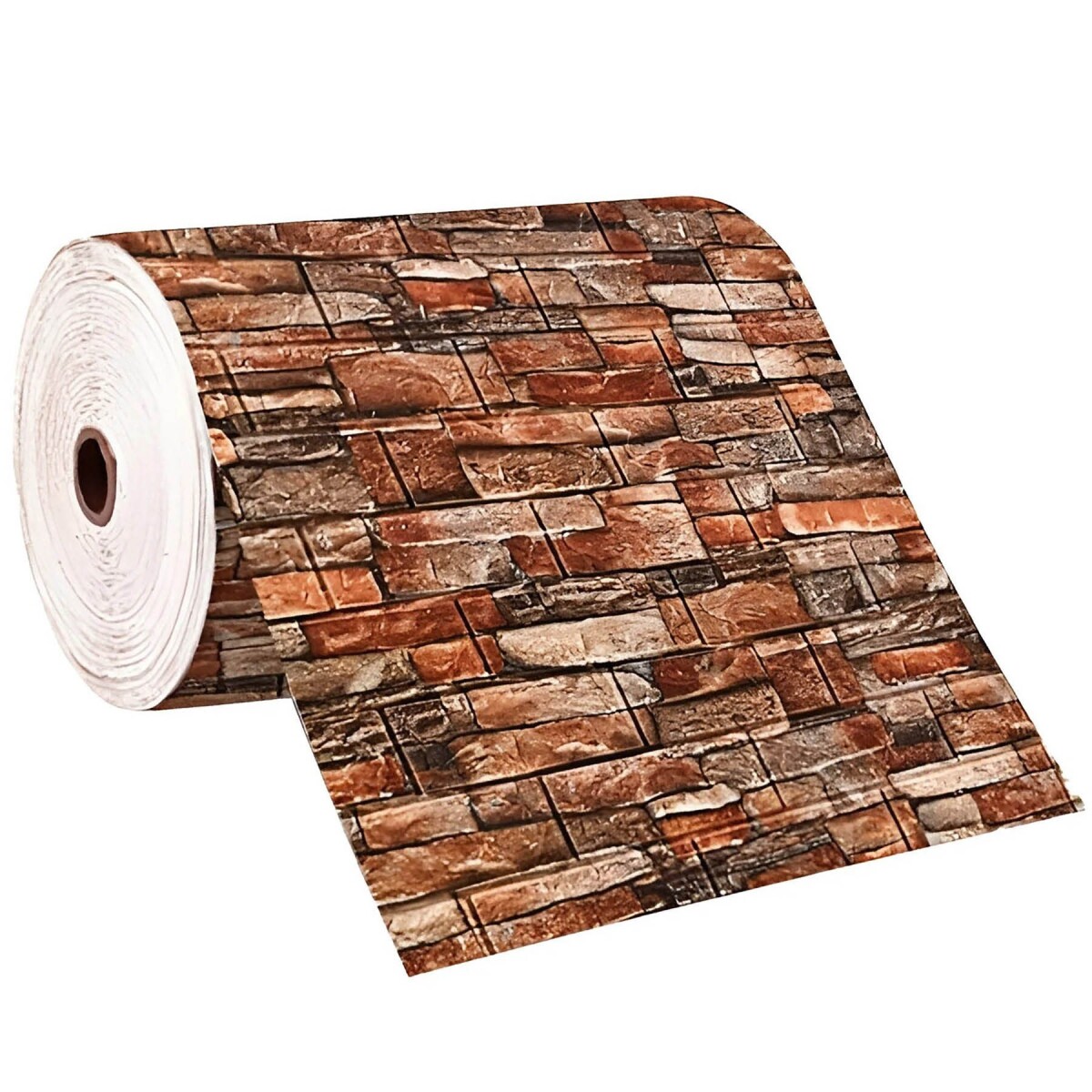 Revestimiento Pared Adhesivo 3d Piedra Ladrillo 20 Mts x 0,70 Mts - Variante Color Rojo Ladrillo 