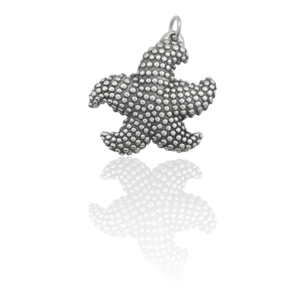 Dije Colgante Estrella de Mar-Plata 925 inflada quemada-Sin Piedra-CP3359 Sinpiedra