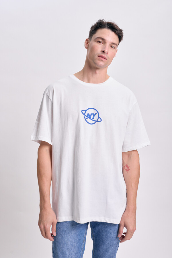 Remera oversize Planeta Blanco