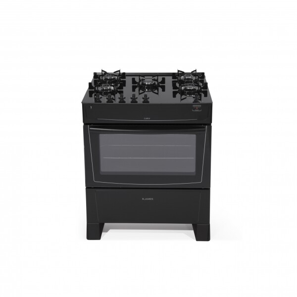 Cocina A Gas James 5 Hornallas Negra Con Mesada De Vidrio Negra C 695 V Cocina A Gas James 5 Hornallas Negra Con Mesada De Vidrio Negra C 695 V